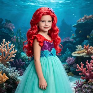 Disfraz de Sirena <span class=keywords><strong>Ariel</strong></span> para Halloween y Carnaval, Vestido de Fiesta para Niñas, con Mangas Abullonadas, Tul Elegante, para Cumpleaños, Princesa - Product Image 2