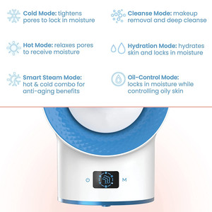 Soins personnels et appareils de beauté vapeur intelligente avec écran LCD numérique vapeur faciale ionique nano - Product Image 3