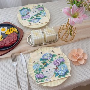 New cross-border kitten print napkins, party <b>tissues</b>, <b>colorful</b> floral kitten disposable napkins. - Product Image 2