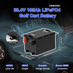 BYD CATL 105AH 12S1P 38.4V LiFePO4 Lithium Battery Pack 36V 100AH Golf Cart Built BT APP Monitor High Power 200A BMS <b>5</b>-Year LFP3 - Product Image 3
