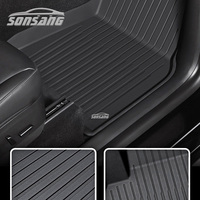 Tapis de coffre tout temps Modèle 3 Y 3d 5d TPE imperméable et antidérapant Tapis de sol pour voiture 4 pièces