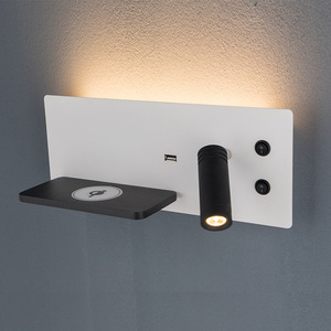 <span class=keywords><strong>Luz</strong></span> de lectura LED para cabecera de hotel con carga inalámbrica USB, <span class=keywords><strong>luz</strong></span> de lectura de pared montada junto a la cama - Product Image 4