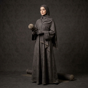 Abaya Xiangyunsha de luxe modeste en soie de mûrier 100% naturelle, teinte à la main, pour thobe traditionnel musulman pour hommes et abaya pour femmes - Product Image 3