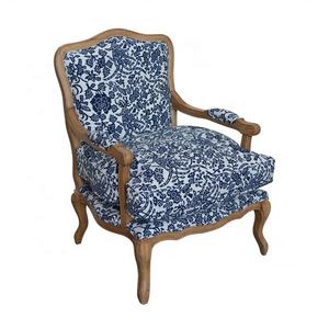 <span class=keywords><strong>Fauteuil</strong></span> S1070 de style français rétro en lin rembourré, avec pieds en bois d'acacia tourné, chaise en tissu, <span class=keywords><strong>fauteuil</strong></span> de détente pour une personne - Product Image 5