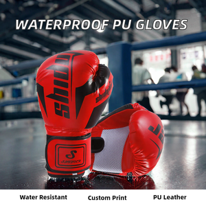 Guantes de Entrenamiento de Piel Sintética PU de Alta Calidad de 12oz, con Dedos Completos, Impresión por Sublimación Personalizada, Impermeables, para MMA y Boxeo (Unisex) - Product Image 2