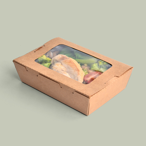 Venta al por mayor Big Furrit Snack Cooler Lunch Box Papel Kraft recubierto UV para la playa Camping Picnics Ventana de PVC para alimentos enlatados visibles - Product Image 2