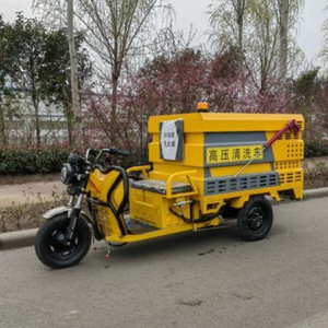 Electric Three Wheeler High Pressure Cleaning Vehicle 375-12 Front 400-12 Rear Tires Road Sweeper - Product Image 2