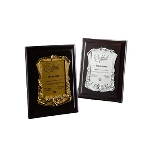 High Quality Custom Metal Solid Wood Wooden Trophy Dealer Partnership Licensing Plaque
