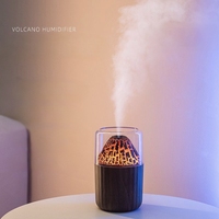 Humidificateur USB à vapeur chaude avec effet flamme simulée, lumière d'ambiance et diffuseur d'arômes pour usage domestique et hôtelier, en plastique