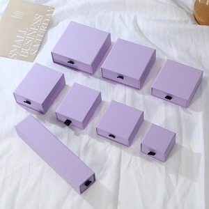 กล่องใส่เครื่องประดับแบบลิ้นชักรักษ์โลกบุผ้ากำมะหยี่ พร้อมบรรจุภัณฑ์กระดาษสีตามสั่งสำหรับแหวน ต่างหู สร้อยคอ - Product Image 4