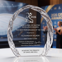 Trophée en cristal Iceberg, nouveauté très demandée, 7 styles disponibles, grande surface de gravure, pour cérémonie annuelle et récompense des employés
