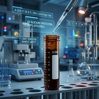 Tube à centrifuger stérile jetable de 50 ml, brun ambré, avec couvercle à vis gris, en PP, gradué, conique, résistant à la lumière, consommables de laboratoire en vrac
