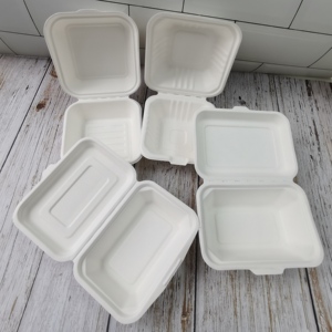 900ml 9 "tủ lạnh an toàn sinh thái thân thiện phân hủy sinh học 100% compostable lấy đi bao bì thực phẩm vỏ sò tái chế - Product Image 3
