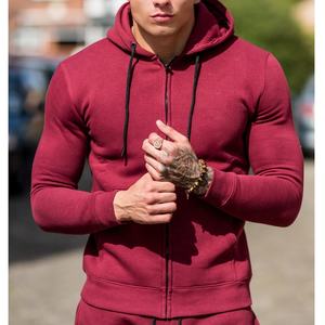 Chándal de algodón rojo para hombre, traje de manga larga con tu logotipo personalizado - Product Image 2