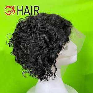 GS Hair #350 Pelucas cortas <span class=keywords><strong>de</strong></span> color Pixie Pelucas brasileñas <span class=keywords><strong>de</strong></span> <span class=keywords><strong>corte</strong></span> Pixie para mujeres negras Pelucas <span class=keywords><strong>de</strong></span> cabello humano corto <span class=keywords><strong>de</strong></span> encaje sin pegamento - Product Image 3