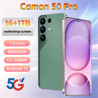 Cámara con IA de 108MP, Camon 50 Pro, Pantalla HD de 7.3 Pulgadas y 90Hz, Android 15, 16GB, 1TB, Más de 8000mAh, MTK 62XX Deca Core, 5G, Doble SIM, Face ID, GPS