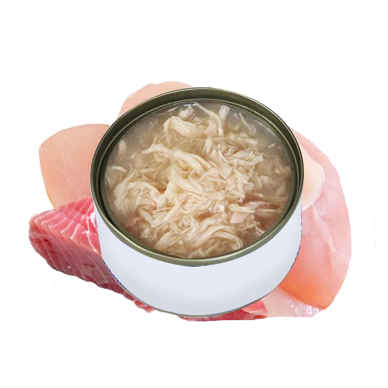 Penjualan laris praktis daging bebek gandum basah Tuna tanpa daya makanan makanan hewan peliharaan makanan kaleng
