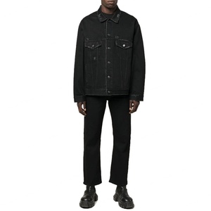 Wholesale Custom Private Label Ripped <b>Mens</b> <b>Jeans</b> <b>Slim</b> Fit Straight Leg Raw Edges Distressed <b>Black</b> <b>Jeans</b> - Product Image 2