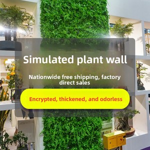 Simulation Plant <strong>Flowers</strong> Green <strong>Wall</strong> Plastic Indoor Outdoor Artificial Wedding <strong>Fake</strong> Lawn <strong>Wall</strong> Hanging Floral Art Decoration - Product Image 5