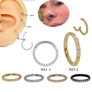 Nose Rings Surgical Steel Cartilage Earrings Tragus 316L Stainless Steel Helix Earrings Cartilage Earring 16g Hinged Segment Rin