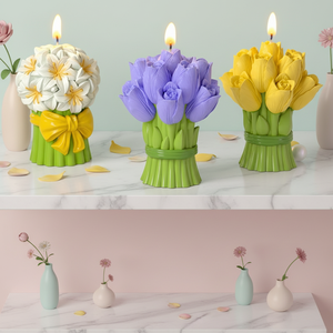 Tulpboeket Kaars Siliconen Mal DIY Lelie Onregelmatige Vorm Valentijnsdag Decoraties - Product Image 2