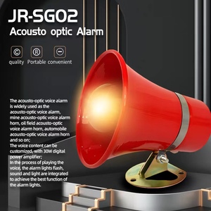 JRSG-02 Sirena de Alarma Exterior de 30W y 130db con Sonido de Fuego, Sirena de Sonido y Luz con Luz Estroboscópica Intermitente (Roja) - Product Image 2