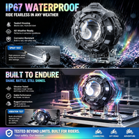 Projecteur LED auxiliaire pour moto, lampe spot dynamique RGB avec anneau de poursuite, DRL blanc jaune, faisceau haut/bas pour moto, VTT, UTV, tout-terrain