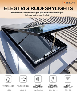 DEEZON Sun Room Black 60mm Customizable Waterproof High Strength Aluminum Alloy <b>Swing</b> Automatic Skylights Windproof Graphic - Product Image 3