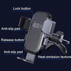 Support <span class=keywords><strong>de</strong></span> téléphone <span class=keywords><strong>de</strong></span> voiture flexible pour grille d'aération, fixation robuste avec rotation à 360 degrés, libération rapide à un bouton, logo personnalisé - Product Image 4