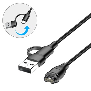 Cable de Carga y Datos 2 en 1 con Cubierta de PVC y Blindaje Trenzado para Relojes Inteligentes <span class=keywords><strong>Garmin</strong></span> Fenix 8/7S 5X/6S <span class=keywords><strong>Venu</strong></span> <span class=keywords><strong>2S</strong></span>, Carga Rápida 5A - Product Image 2
