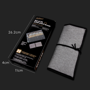 Pinceaux Xin Bowen <span class=keywords><strong>haut</strong></span> <span class=keywords><strong>de</strong></span> <span class=keywords><strong>gamme</strong></span>, 25 pièces, poils en nylon <span class=keywords><strong>de</strong></span> qualité supérieure, manche en bois naturel lisse, pour peinture artistique et <span class=keywords><strong>aquarelle</strong></span>. - Product Image 3