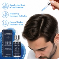 Serum Penumbuh Rambut XIUTEN Blue Copper Peptide GHK-CU AHK-CU Memperkuat Akar Rambut Serum Perawatan Kulit Kepala Bernutrisi untuk Rambut Lebih Tebal