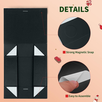 Boîtes d'emballage cadeau de Noël décoratives de qualité supérieure, noires, épaisses, grandes, magnétiques, pliables, avec couvercles