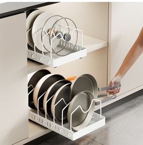 समायोज्य टिकाऊ धातु भंडारण रैक आयोजक रसोई बाथरूम के लिए अलग-अलग कवर - Product Image 6