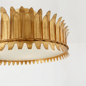 Plafonnier semi-encastré/éclairage <span class=keywords><strong>de</strong></span> plafond Antique Leaf en fer doré, style bohème organique, pour chambre, salle <span class=keywords><strong>de</strong></span> bain, salon, 110V - Product Image 4