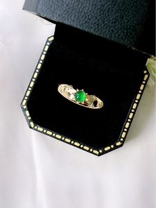 Stile <span class=keywords><strong>palazzo</strong></span> retrò 925 argento intarsiato diamante ad alto tenore di carbonio faccia liscia Versatile femmina di giada anello di fagiolo - Product Image 4