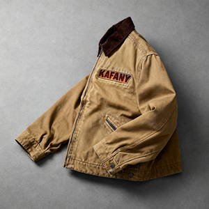 מעילי בומבר בהתאמה אישית של Kafany, מעילי רוכבים קז'ואל עם רוכסן, מעילי גברים עם כובע, עמידים בפני רוח ונושמים, עשויים פוליאסטר/כותנה - Product Image 1