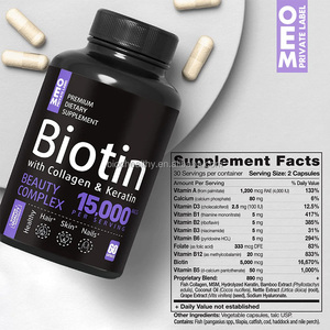 BIOCCHN Complejo de belleza de colágeno y queratina de biotina personalizado OEM para la piel del cabello y las uñas Cápsulas de biotina - Product Image 2