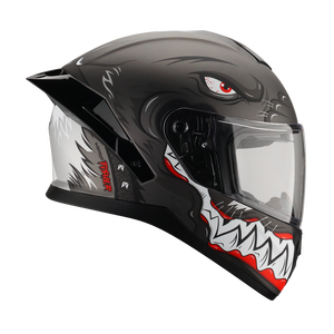 Casco de Motocicleta Integral ABS con Alerón Grande, Visera Exterior Transparente, Visera Interior Negra, Motocross, Liberación Rápida, XXP Warrior, Todas las Estaciones - Product Image 6