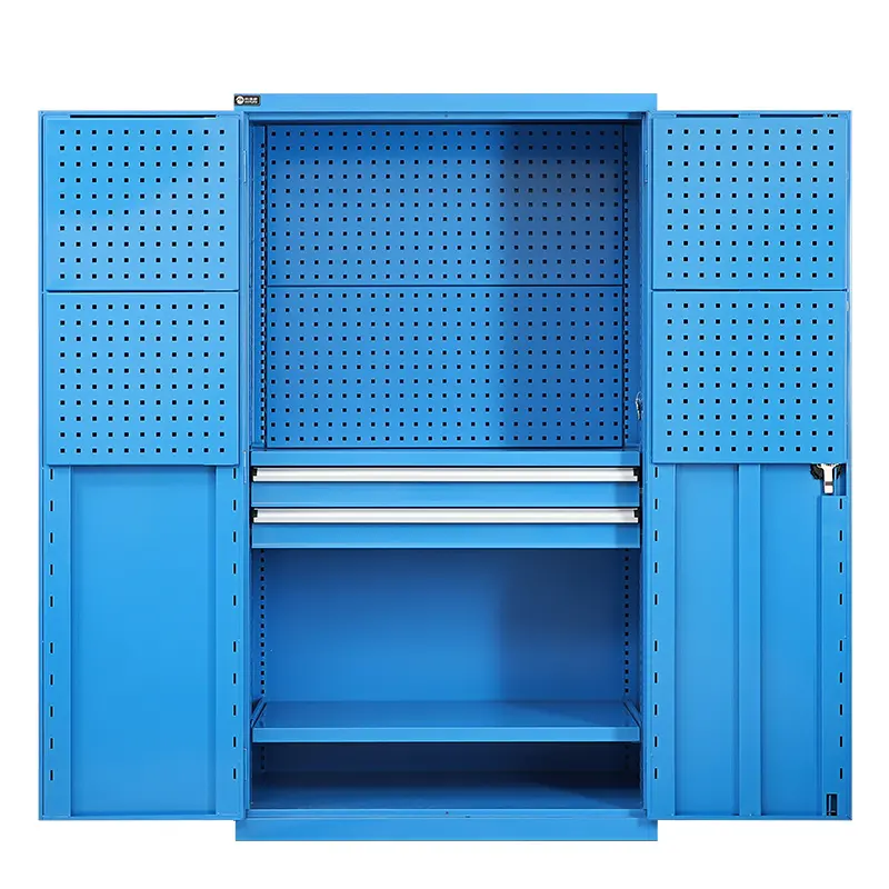 High Quality Heavy-Duty Storage Cabinet With Fixed Shelves Swing Door Tall Metal Garage Cabinet