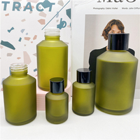 Bouteille en verre pour le soin de la peau, avec capuchon à vis, vert givré, lotion et fond de teint, 10 pièces, 15ml 30ml 60ml 125ml 200ml