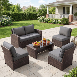 Contemporary Style Solid Grey Removable <strong>Replacement</strong> Outdoor Seat <strong>Cushions</strong> with Double Welt for <strong>Rattan</strong> Sofas - Product Image 4