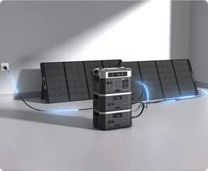 Có thể mở rộng Modular thiết kế 2Kwh LiFePO4 Pin tinh khiết Sine Wave 2000 Wát năng lượng mặt trời Trạm điện cầm tay cho nhà ngoài trời sao lưu điện