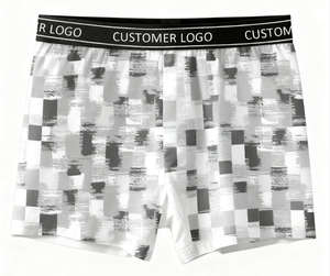 לוגו מותאם אישית הדפסה דיגיטלית מכנסי בוקסר ספורטיביים לגברים 100% פוליאסטר ציוד אימון מותניים בינוניים לוגו מותאם אישית קז'ואל סִגְנוֹן - Product Image 2