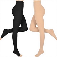 Collants de compression médicale pour femmes 23-32 mmHg pour varices, en nylon et élasthanne, tricotés, couleur unie