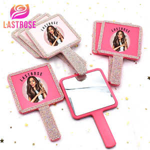 กระจกแต่งหน้าแบบมีด้ามจับ กระจกแต่งหน้าแบบพกพาสำหรับสาวๆ  กระจกสีชมพูแบบส่วนตัว ยี่ห้อ Private Label Heart Mirror - Product Image 6