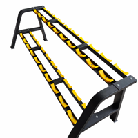 Support de rangement pour haltères en gros, 2 niveaux, 10 paires, en forme de A, jaune, anti-rayures, pour salle de sport commerciale et usage domestique