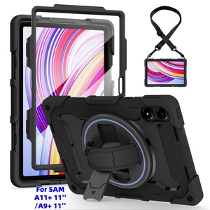 Étui de <span class=keywords><strong>protection</strong></span> pour <span class=keywords><strong>tablette</strong></span> <span class=keywords><strong>Samsung</strong></span> <span class=keywords><strong>Galaxy</strong></span> <span class=keywords><strong>Tab</strong></span> A11+ 11'' 2025 A9+ 11'' 2023 avec sangle de main et d'épaule, antichoc, avec béquille - Product Image 1