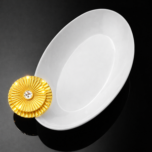 Plateau ovale en métal de qualité supérieure, plateau blanc en métal pour hôtel de luxe, plateau de service antique - Product Image 4