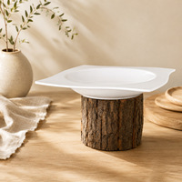 Service de vaisselle en porcelaine fine – Assiettes, bols et plats en céramique blanc uni à rebords profonds, compatibles micro-ondes, finition sous glaçure, personnalisation disponible